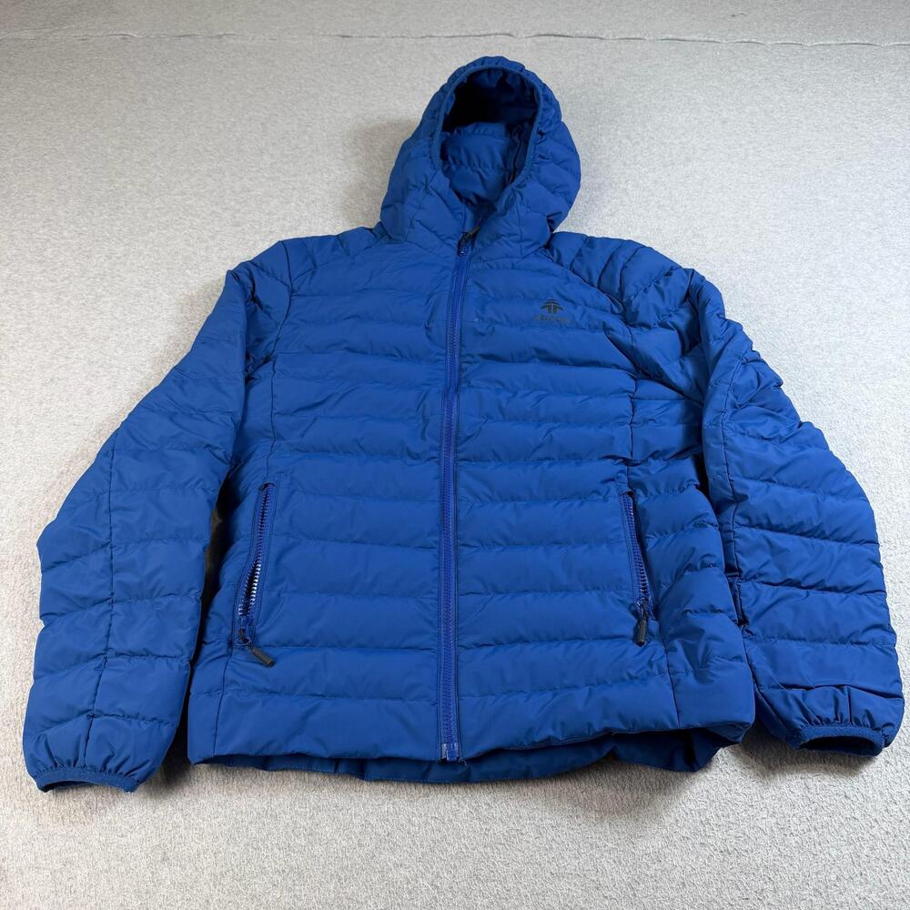 Woods Canada Down Puffer Coat Mens Small Blue Bennington Hooded Jacket Outdoor